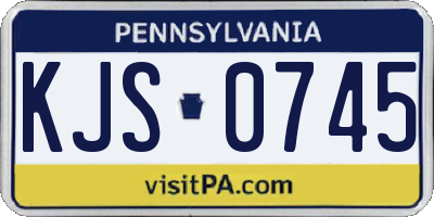 PA license plate KJS0745