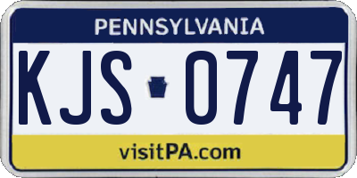 PA license plate KJS0747