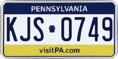 PA license plate KJS0749