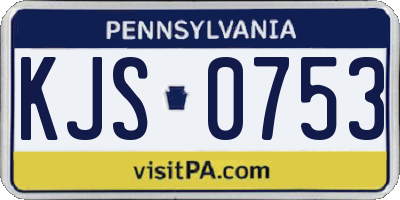 PA license plate KJS0753