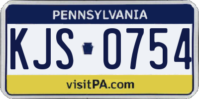PA license plate KJS0754