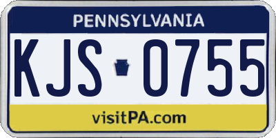 PA license plate KJS0755
