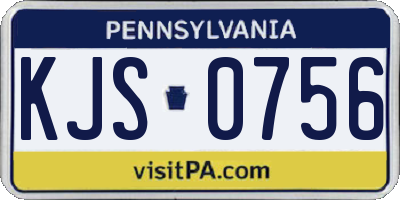 PA license plate KJS0756