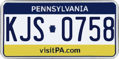 PA license plate KJS0758