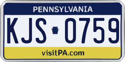 PA license plate KJS0759