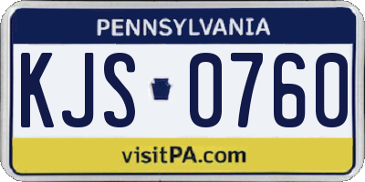 PA license plate KJS0760