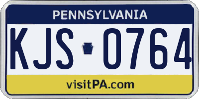 PA license plate KJS0764