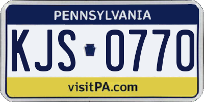 PA license plate KJS0770
