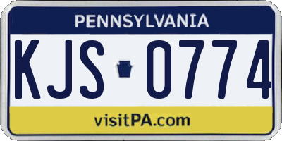 PA license plate KJS0774