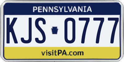 PA license plate KJS0777