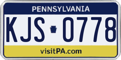 PA license plate KJS0778