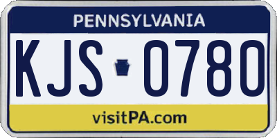 PA license plate KJS0780