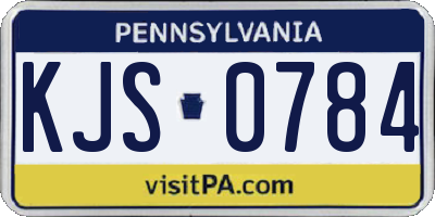PA license plate KJS0784
