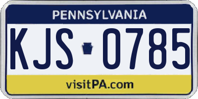 PA license plate KJS0785