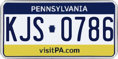 PA license plate KJS0786