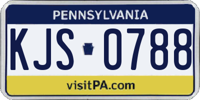 PA license plate KJS0788