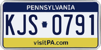PA license plate KJS0791