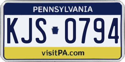 PA license plate KJS0794