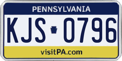 PA license plate KJS0796