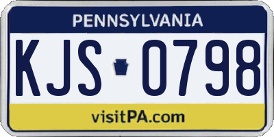 PA license plate KJS0798