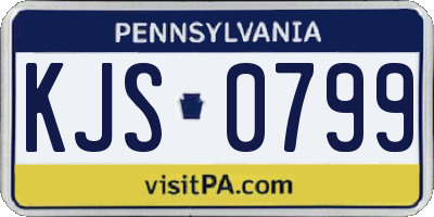 PA license plate KJS0799