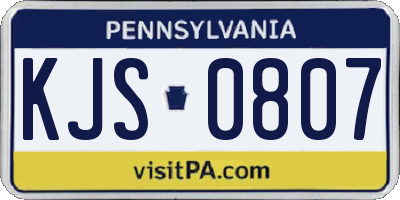 PA license plate KJS0807