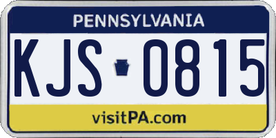 PA license plate KJS0815