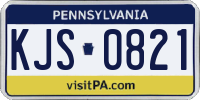 PA license plate KJS0821