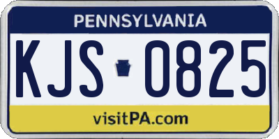 PA license plate KJS0825