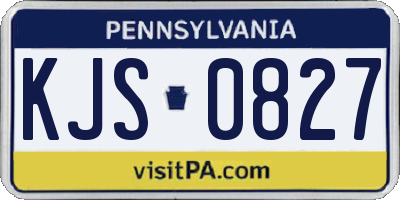 PA license plate KJS0827