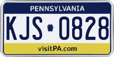 PA license plate KJS0828