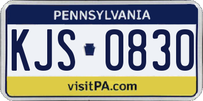 PA license plate KJS0830