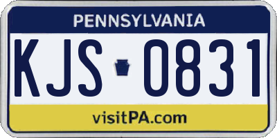 PA license plate KJS0831