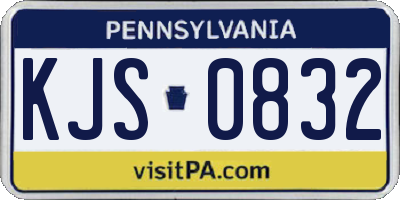 PA license plate KJS0832