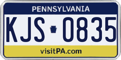 PA license plate KJS0835