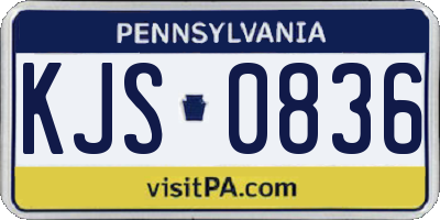 PA license plate KJS0836