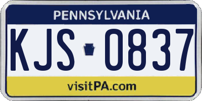 PA license plate KJS0837