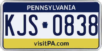 PA license plate KJS0838