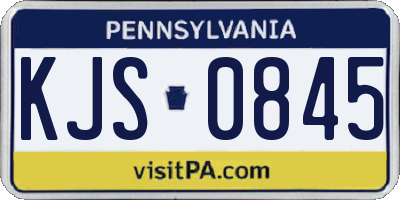 PA license plate KJS0845