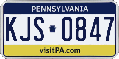 PA license plate KJS0847