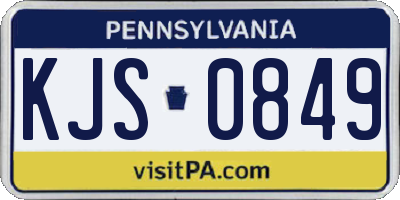 PA license plate KJS0849