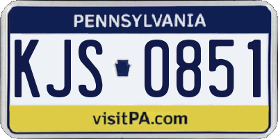 PA license plate KJS0851