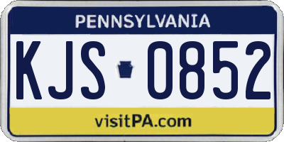 PA license plate KJS0852