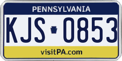 PA license plate KJS0853