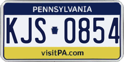 PA license plate KJS0854