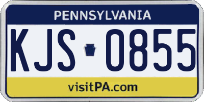 PA license plate KJS0855