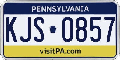PA license plate KJS0857