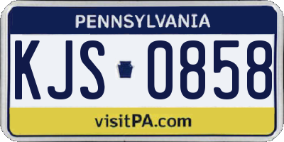 PA license plate KJS0858