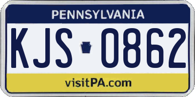 PA license plate KJS0862