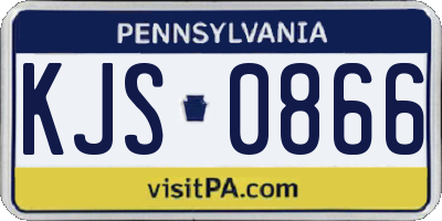 PA license plate KJS0866